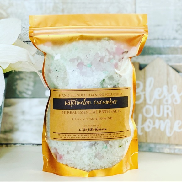 THE LATHER BARN Other - Natural Blend Watermelon Cucumber E-Oil Bath Salt